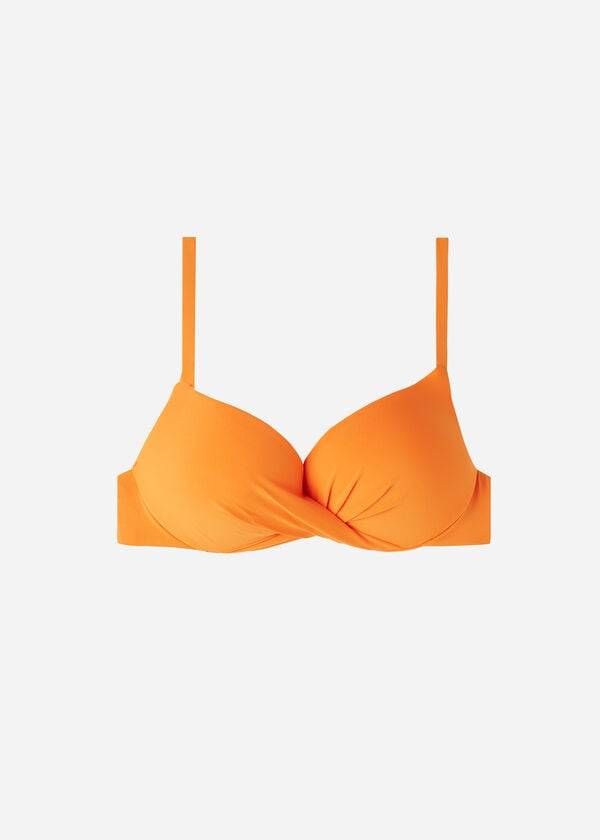 Góra Bikini Damskie Calzedonia Super Watowany Push Up Indonesia Eco Pomarańczowe | PL1975WY