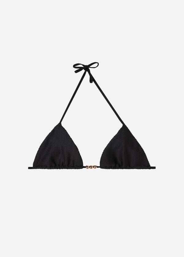 Góra Bikini Damskie Calzedonia Triangle String Casablanca Czarne | PL2029RW