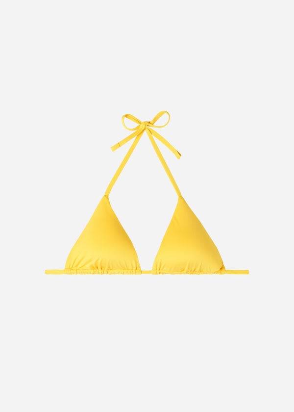 Góra Bikini Damskie Calzedonia Triangle String Indonesia Eco Żółte | PL2038DN