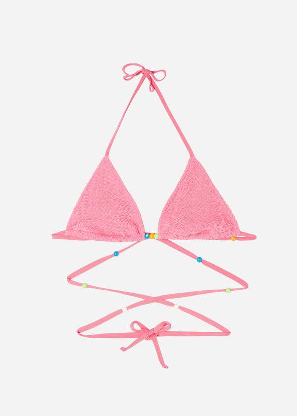 Góra Bikini Damskie Calzedonia Triangle String Tie San Diego Różowe | PL2062AP