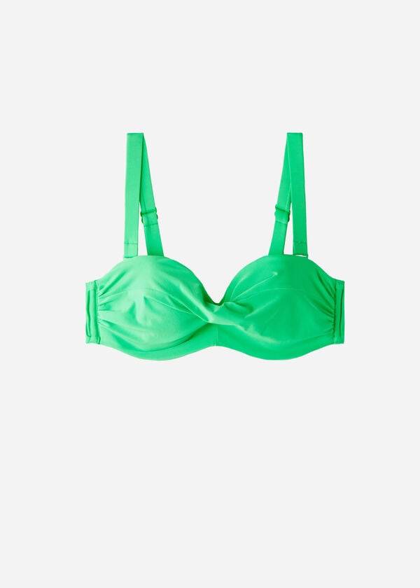 Góra Bikini Damskie Calzedonia Watowany Bandeau Indonesia Eco cobey Zielone | PL1799IS