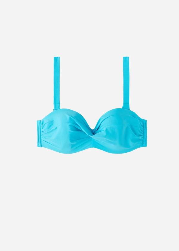 Góra Bikini Damskie Calzedonia Watowany Bandeau Indonesia Strapless Turkusowe | PL1811ZG