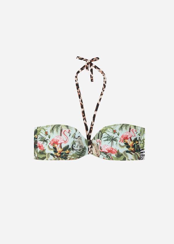 Góra Bikini Damskie Calzedonia Watowany Bandeau Nairobi Eco Zielone | PL1815BC