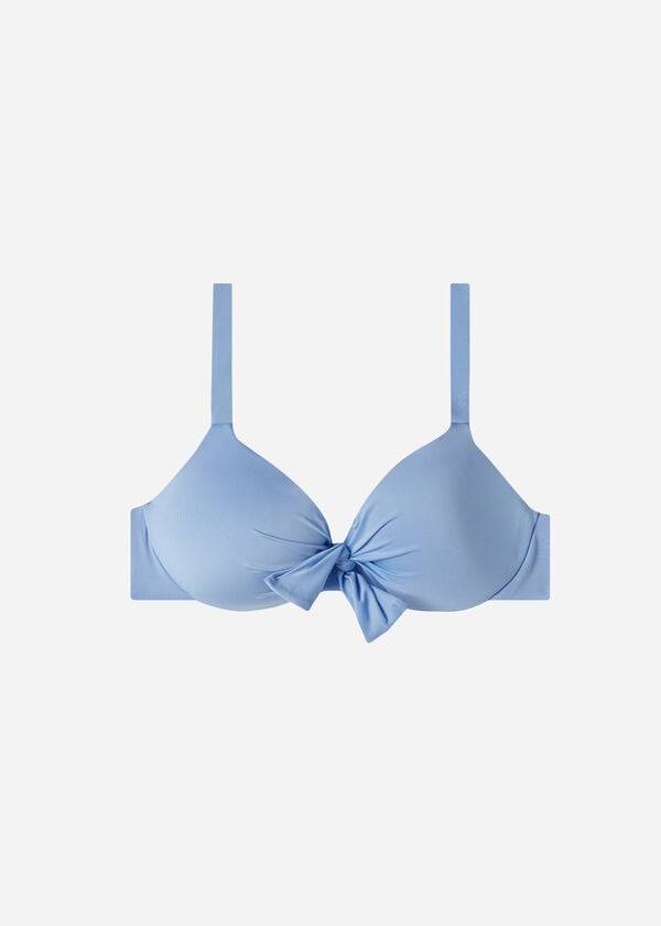 Góra Bikini Damskie Calzedonia Watowany Push Up Indonesia Eco Niebieskie | PL1817MA