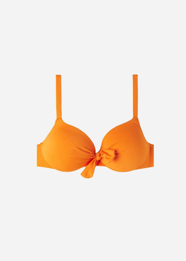 Góra Bikini Damskie Calzedonia Watowany Push Up Indonesia Eco Sexy Pomarańczowe | PL1828AP