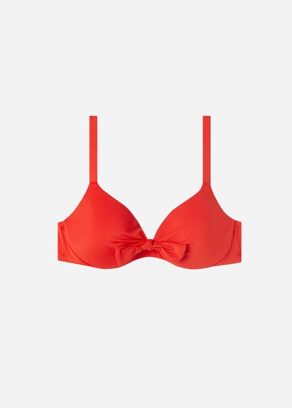 Góra Bikini Damskie Calzedonia Watowany Push Up Indonesia Eco Sexy Czerwone | PL1831FM