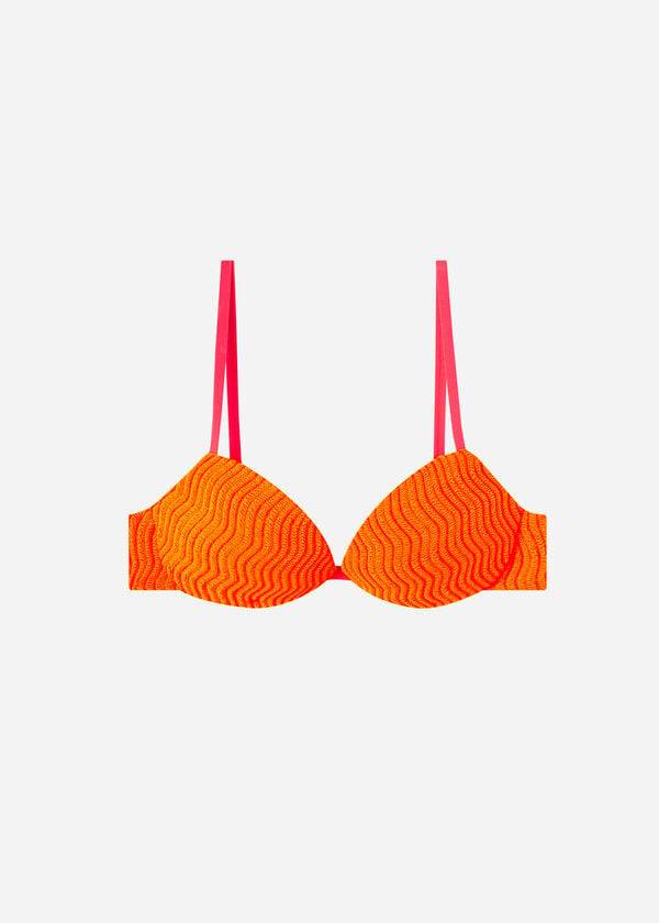 Góra Bikini Damskie Calzedonia Watowany Push-Up Mykonos Pomarańczowe | PL1868NB