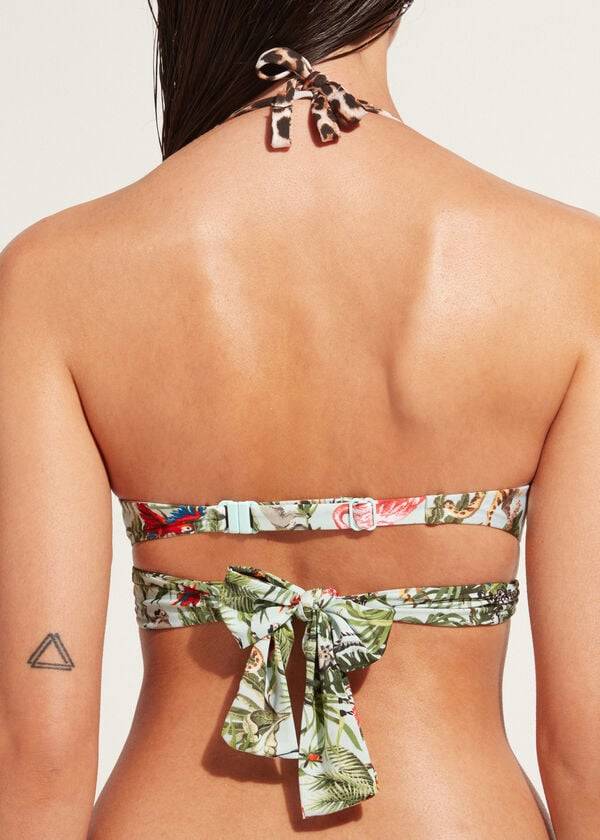 Góra Bikini Damskie Calzedonia Watowany Push-Up Nairobi Eco Zielone | PL1871WY