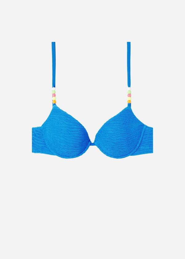 Góra Bikini Damskie Calzedonia Watowany Push-Up San Diego Niebieskie | PL1878OR