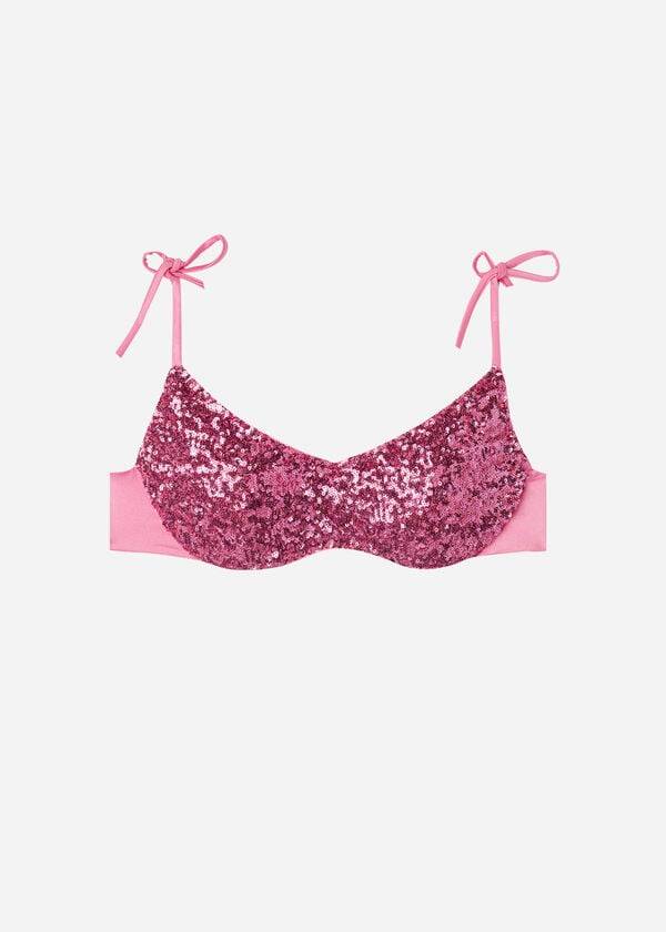 Góra Bikini Damskie Calzedonia Watowany Tank-Styl Cannes rosa Różowe | PL1889ZG