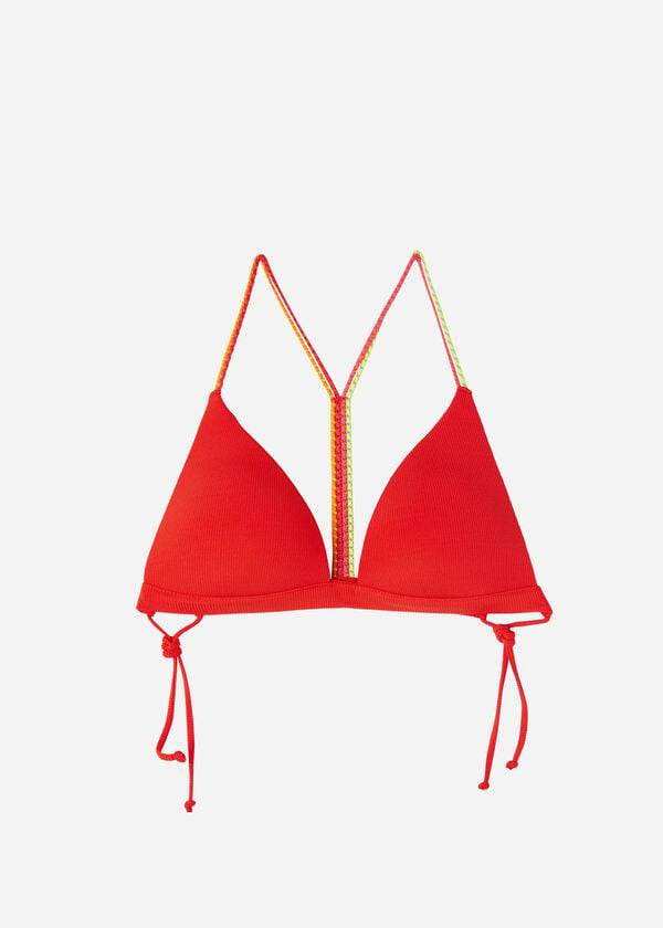 Góra Bikini Damskie Calzedonia Watowany Triangle Berlino Czerwone | PL1896QZ