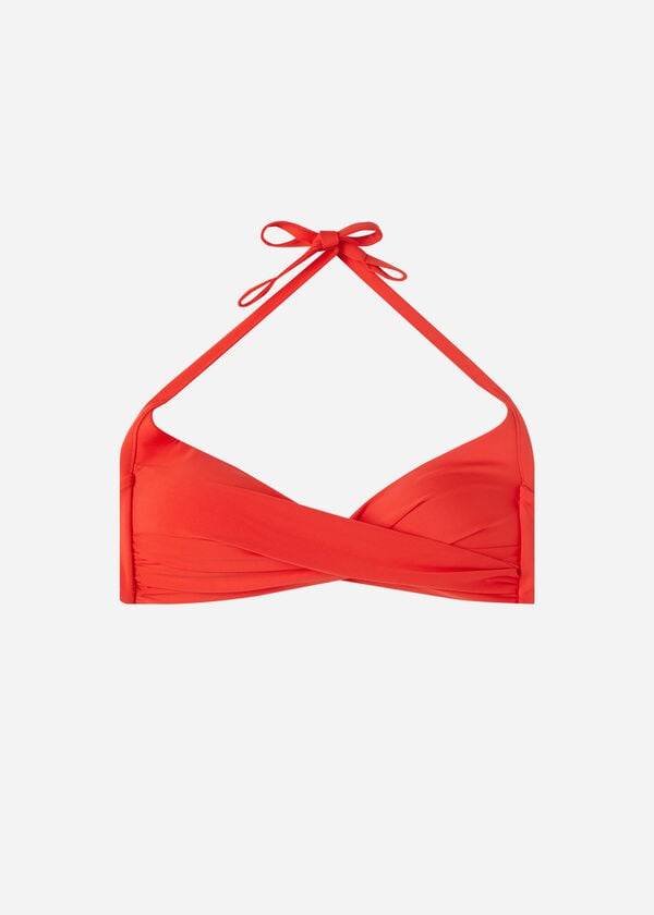 Góra Bikini Damskie Calzedonia Watowany Triangle Indonesia Eco Czerwone | PL1906AP