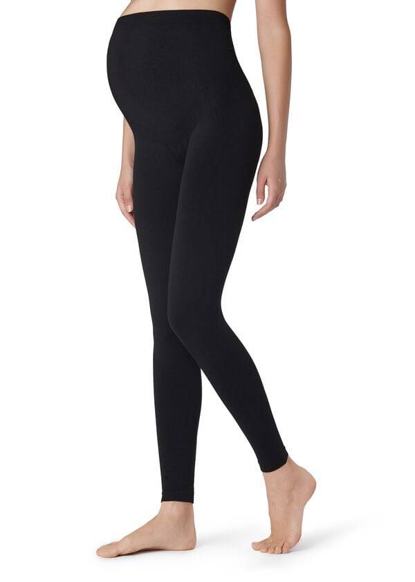 Legginsy Damskie Calzedonia Maternity Opaque Footless Czarne | PL2750RW