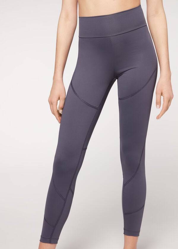 Legginsy Damskie Calzedonia Performance Sportowe Granatowe | PL2670DN