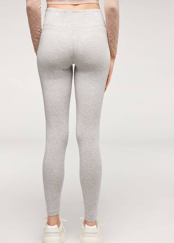 Legginsy Damskie Calzedonia Supima Bawełniane Szare | PL2695GL