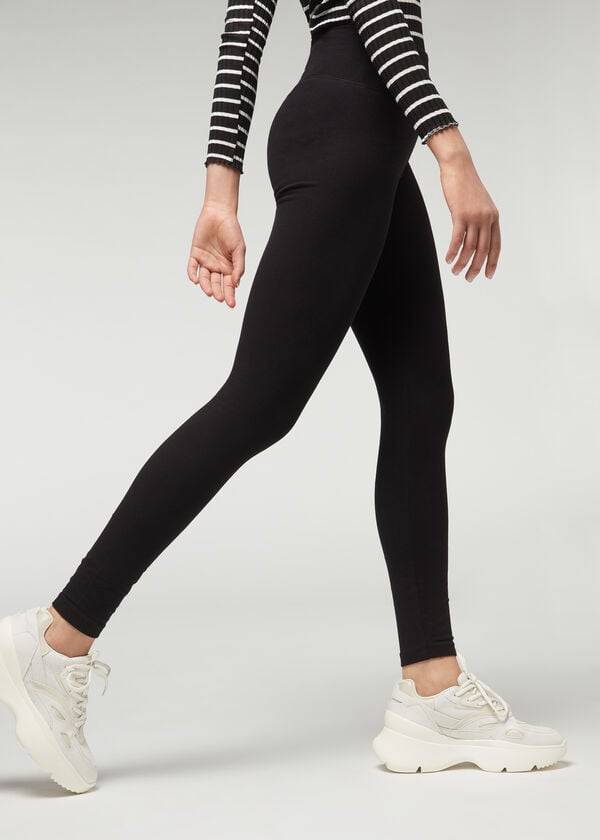 Legginsy Damskie Calzedonia Thermal Czarne | PL2697DN