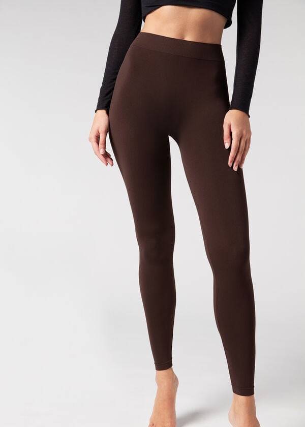 Legginsy Damskie Calzedonia Ultra-Opaque Microfiber Brązowe | PL2707EX