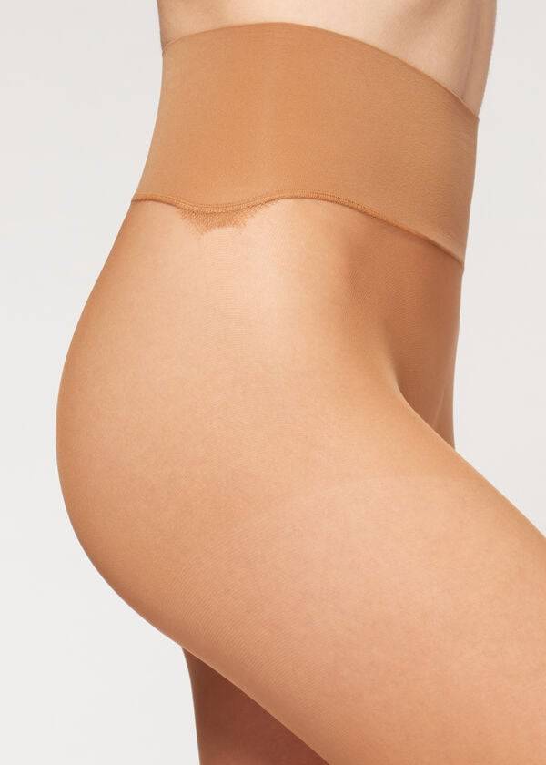 Rajstopy Damskie Calzedonia 20 Denier Essential Invisible Sheer Khaki | PL1141MA