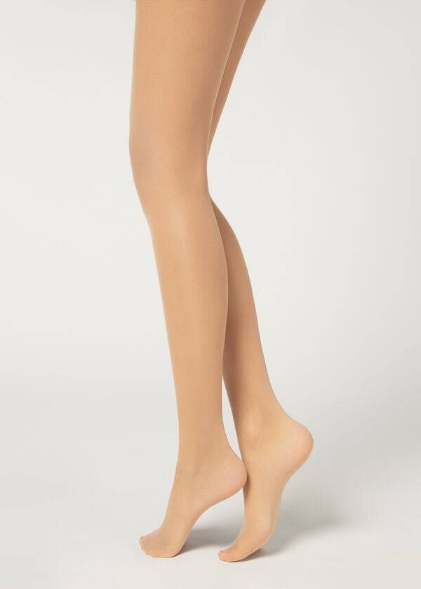 Rajstopy Damskie Calzedonia 20 Denier Essential Invisible Sheer Beżowe | PL1145RW