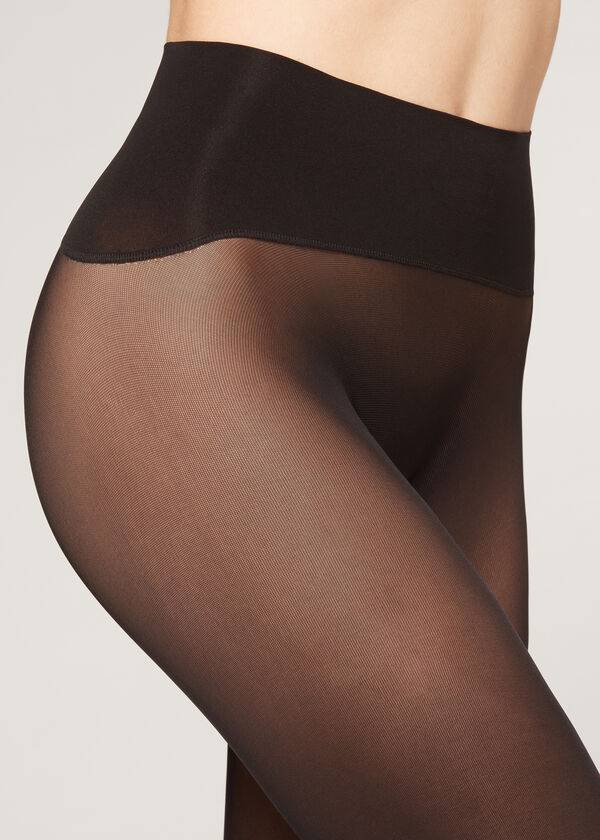 Rajstopy Damskie Calzedonia 30 Denier Totally Invisible Opaque Czarne | PL1020OR