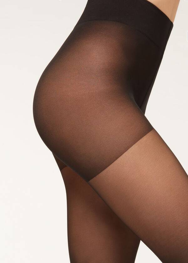 Rajstopy Damskie Calzedonia 40 Denier Action Medium Sheer Czarne | PL1196EX