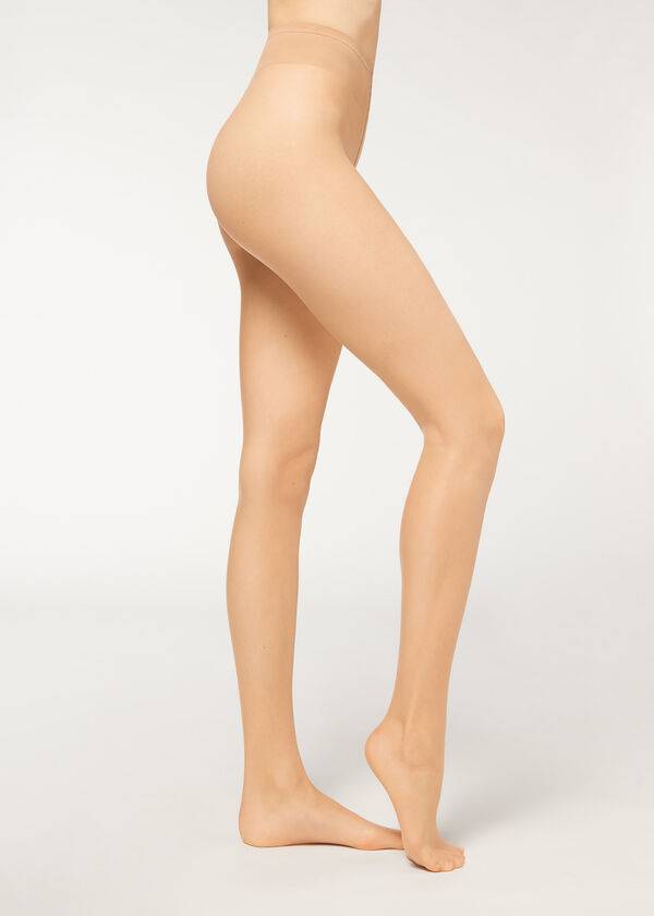 Rajstopy Damskie Calzedonia 8 Denier Resistant Sheer Khaki | PL1215CE