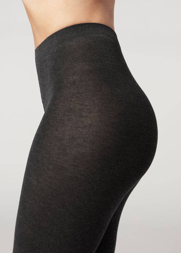 Rajstopy Damskie Calzedonia Soft Modal and Cashmere Blend Opaque Taupe | PL1064QZ