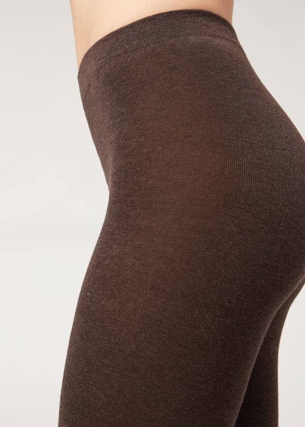 Rajstopy Damskie Calzedonia Soft Modal and Cashmere Blend Opaque Brązowe | PL1065WY