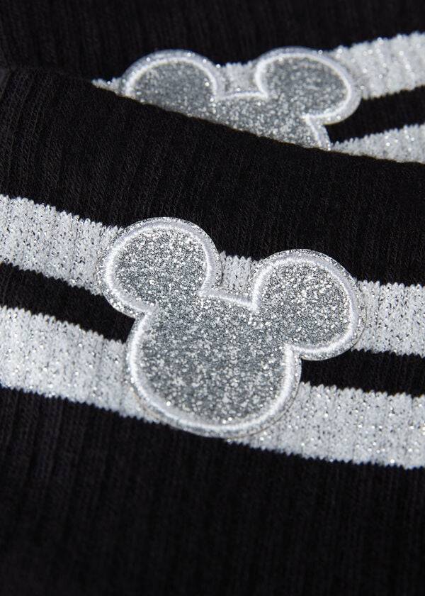 Skarpety Damskie Calzedonia Disney Mickey Mouse Krótkie Sportowe Czarne | PL2419AP