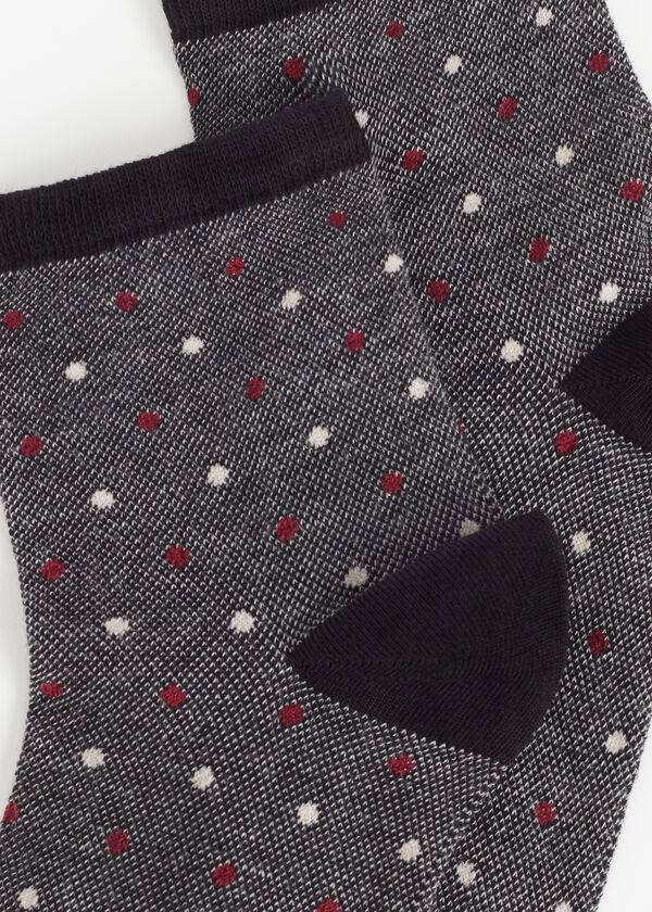 Skarpety Damskie Calzedonia Dot-Pattern Krótkie Czarne | PL2429QZ