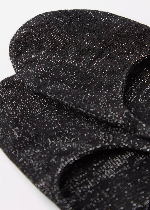 Skarpety Damskie Calzedonia Glitter Bawełniane Invisible Czarne | PL2208QZ