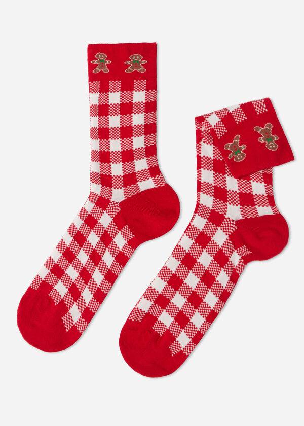 Skarpety Męskie Calzedonia Christmas Series Krótkie Crew Czerwone Białe | PL2795RW