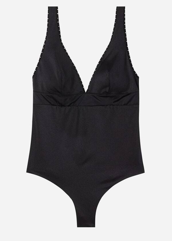 Stroje Kąpielowe Damskie Calzedonia One Piece Ginevra Czarne | PL2159RW