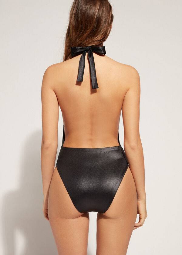 Stroje Kąpielowe Damskie Calzedonia One-Piece Milano Czarne | PL2173KI