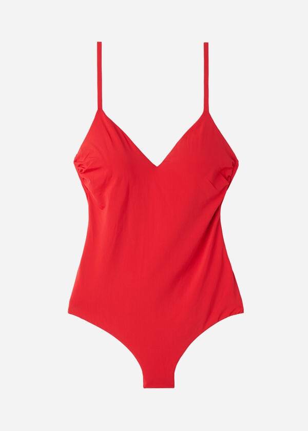 Stroje Kąpielowe Damskie Calzedonia Watowany One-Piece Indonesia Czerwone | PL2182QZ