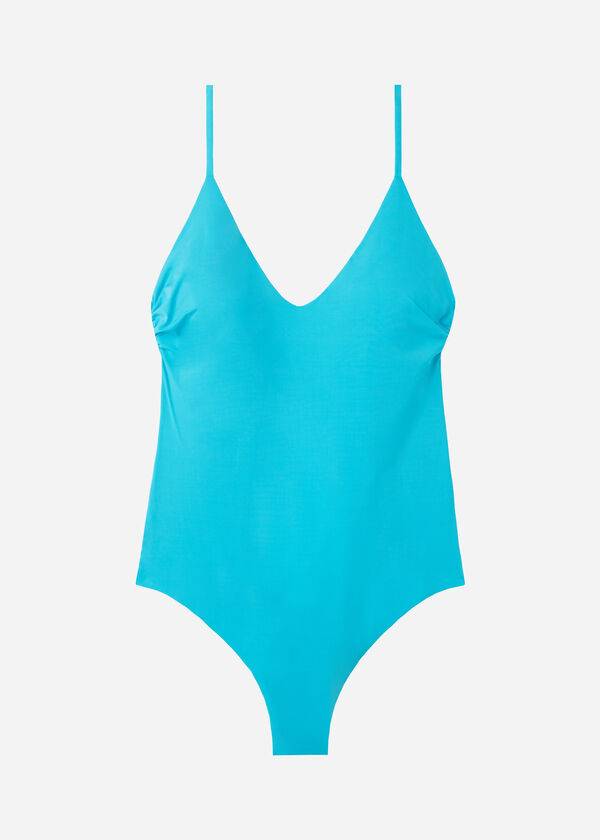 Stroje Kąpielowe Damskie Calzedonia Watowany One-Piece Indonesia Turkusowe | PL2183WY