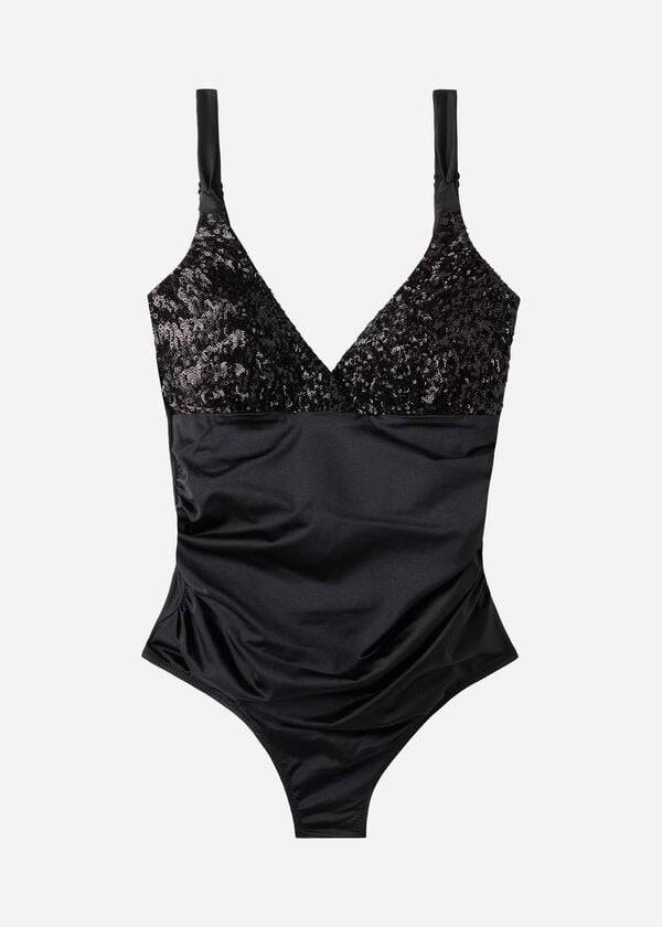 Stroje Kąpielowe Damskie Calzedonia Watowany One-Piece Shaping-Effect Cannes Czarne | PL2187YU