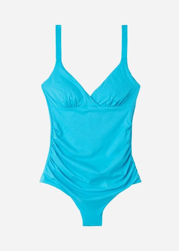 Stroje Kąpielowe Damskie Calzedonia Watowany One-Piece Shaping-Effect Indonesia Turkusowe | PL2190OR