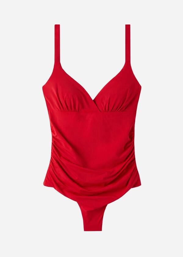 Stroje Kąpielowe Damskie Calzedonia Watowany One-Piece Shaping-Effect Indonesia Czerwone | PL2191PQ