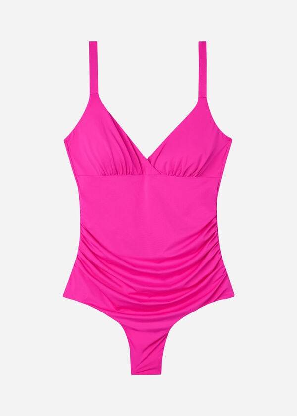 Stroje Kąpielowe Damskie Calzedonia Watowany One-Piece Shaping-Effect Indonesia Eco Różowe | PL2194DN