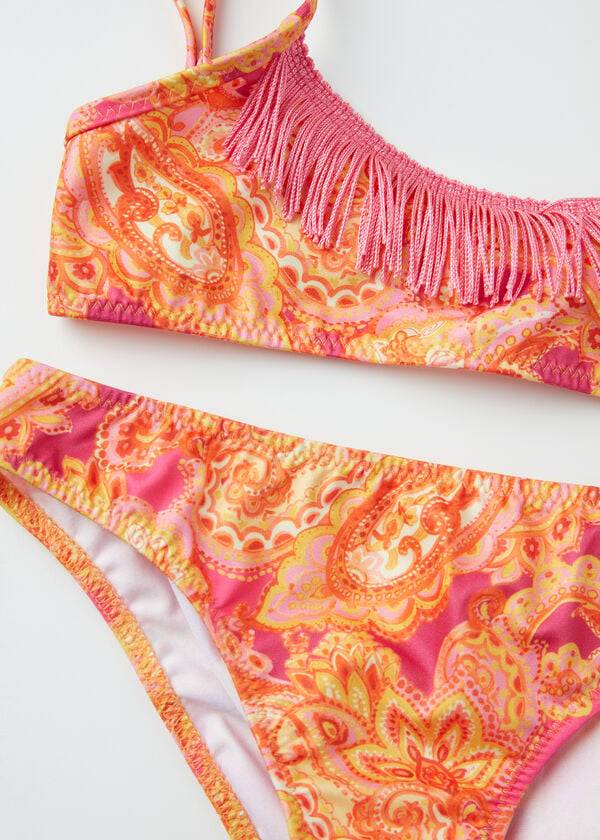 Stroje Kąpielowe Dziecięce Calzedonia Paisley Two-Piece Jasmine Czerwone | PL3048HK